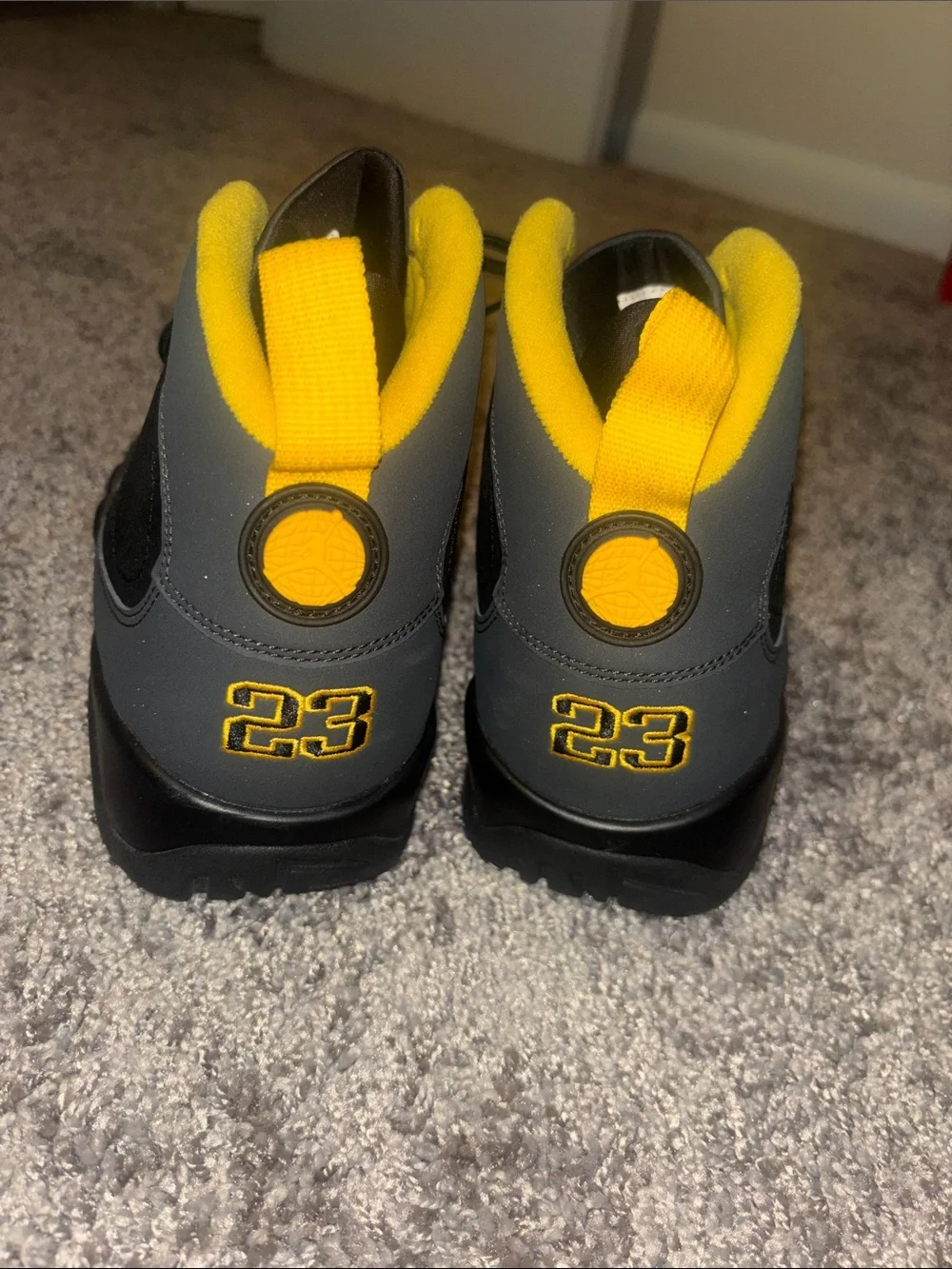 Jordan Black and Yellow High-Top Basketball Sneakers